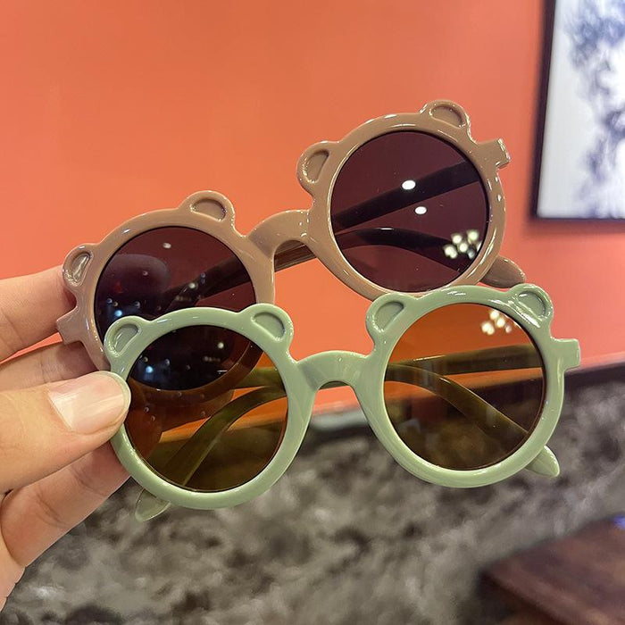 Children's round frame bear sunglasses and sunglasses