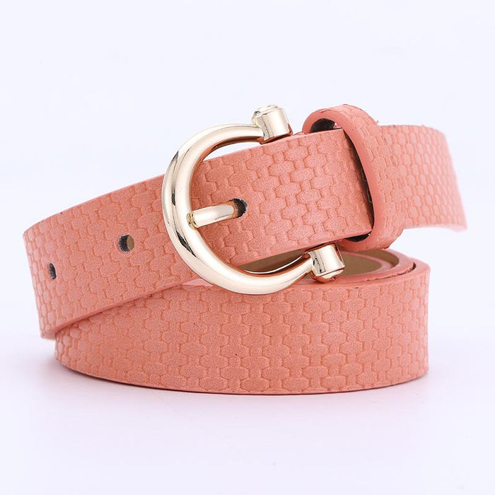 Pu Decorative Jeans Belt Women's Fashion Straw Mat Belt