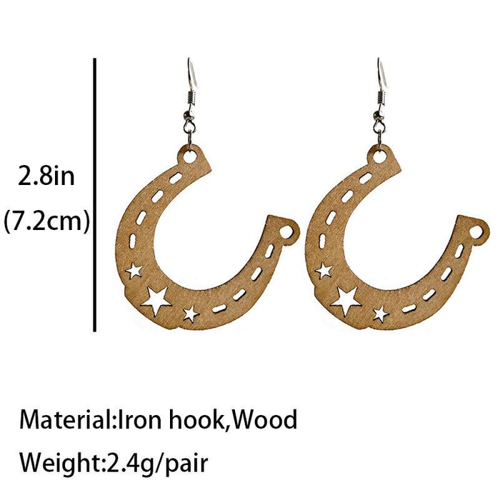 Creative Personality Exaggerated Wooden Women's Earrings