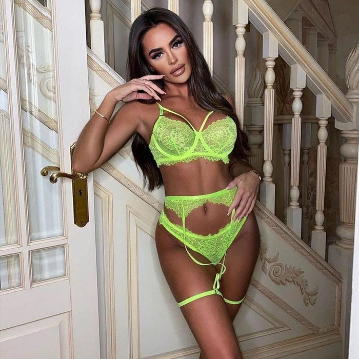 Women Lace Strap Underwire Lingerie Sexy Push Up Underwear