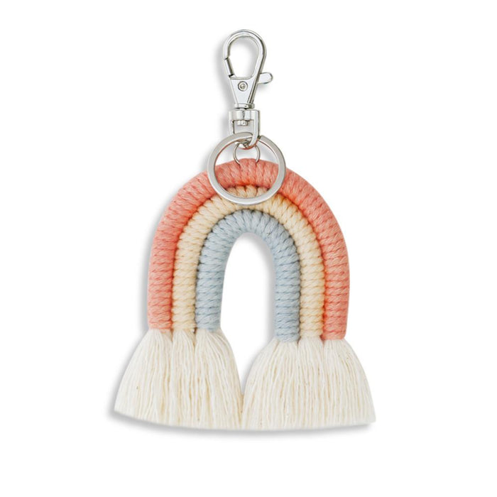 Bohemian Tassel Bag Pendant Hand Woven Rainbow Keychains