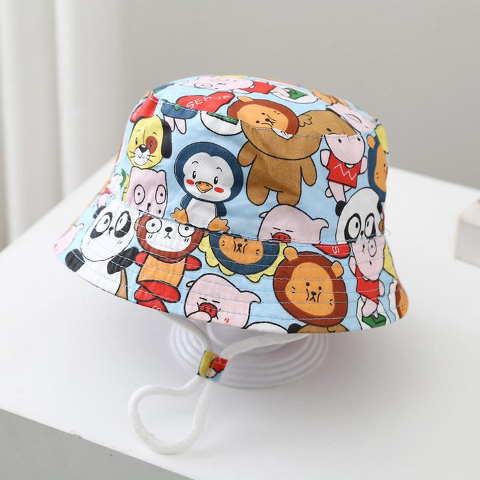 Summer Cartoon Print Children's Outdoor Mesh Hat