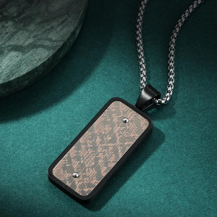 Antique Square Stainless Steel Retro Simple Pendant Necklace