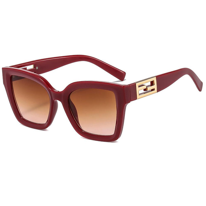 Metal square personalized stripe Sunglasses