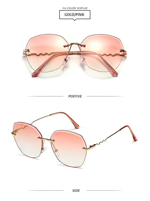 Metal sunglasses irregular Retro