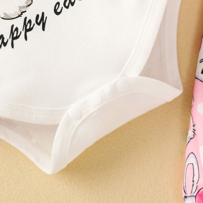 Letter over printed rabbit three piece set