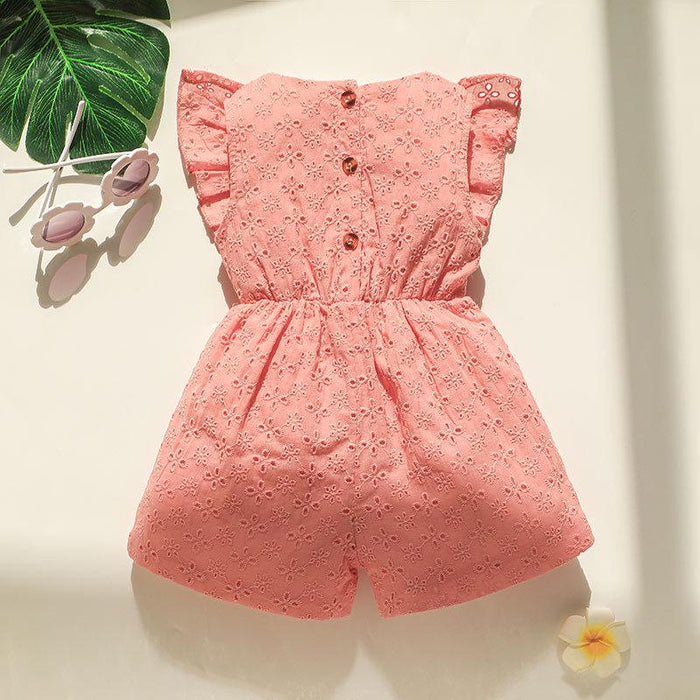 Baby Girls Summer Lace Sleeveless Jumpsuit