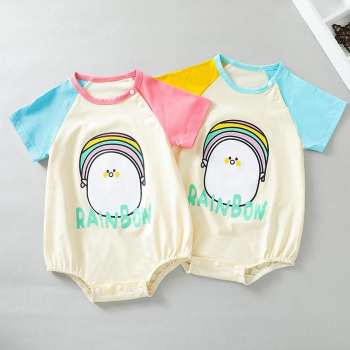 Cartoon Penguin print short sleeve
