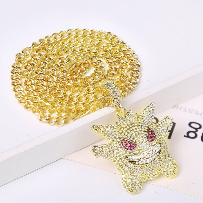 Punk Hip-hop Letter Full Diamond Necklace