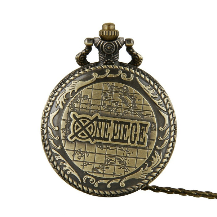 Bronze Vintage Lace Relief Pirate King Skull Pocket Watch Ll3697