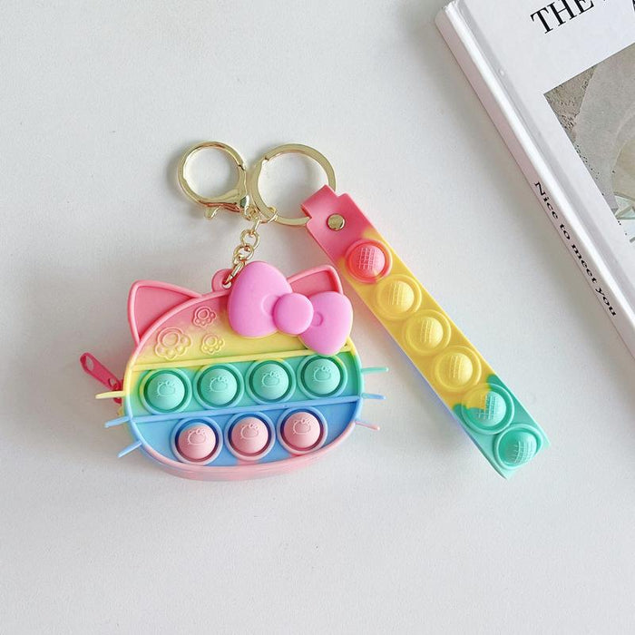 Cartoon creative silicone mini bag rabbit pendant keychain