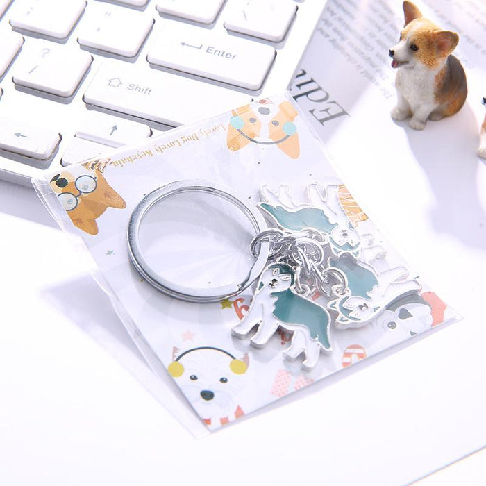 Cartoon Pet Dog Metal Keychain