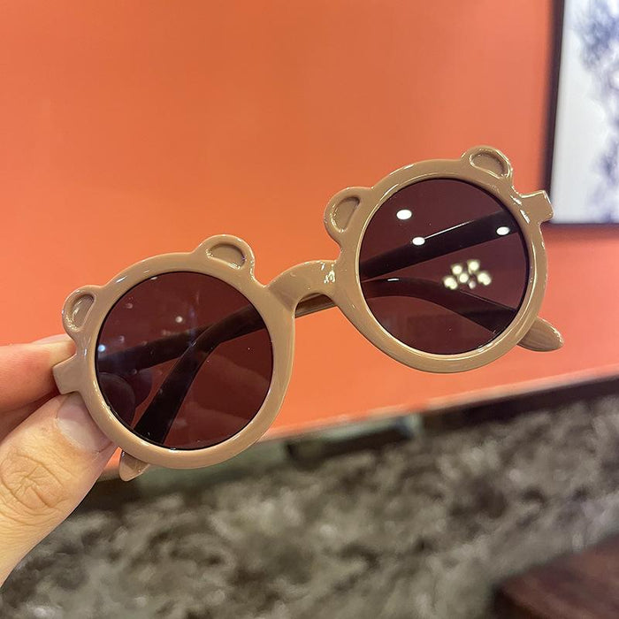 Children's round frame bear sunglasses and sunglasses