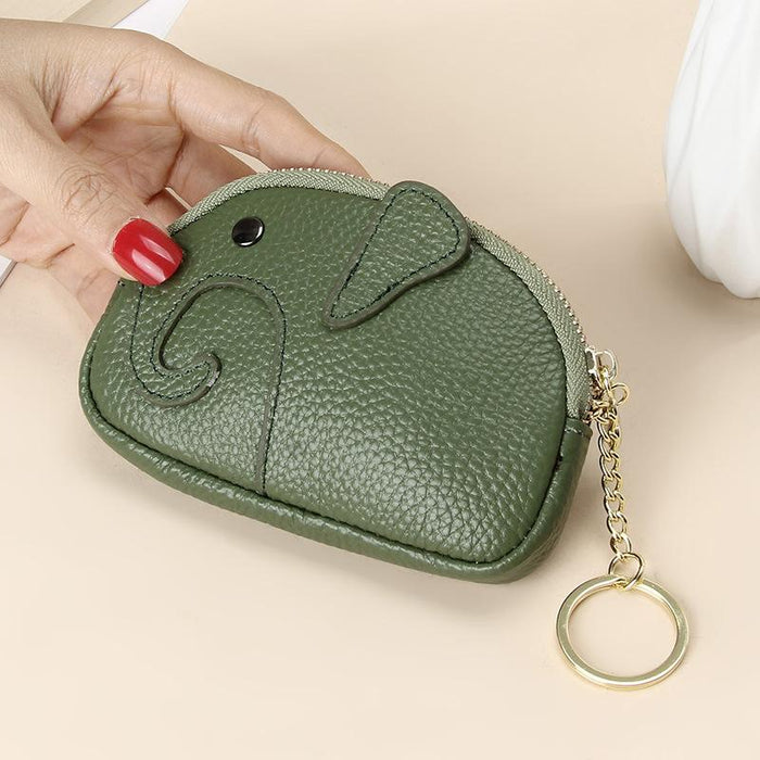 Genuine Leather Cute Elephant Mini Bag Wallet