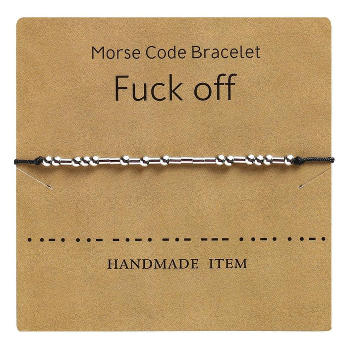 1PC Morse Code Bracelet Silver Beads