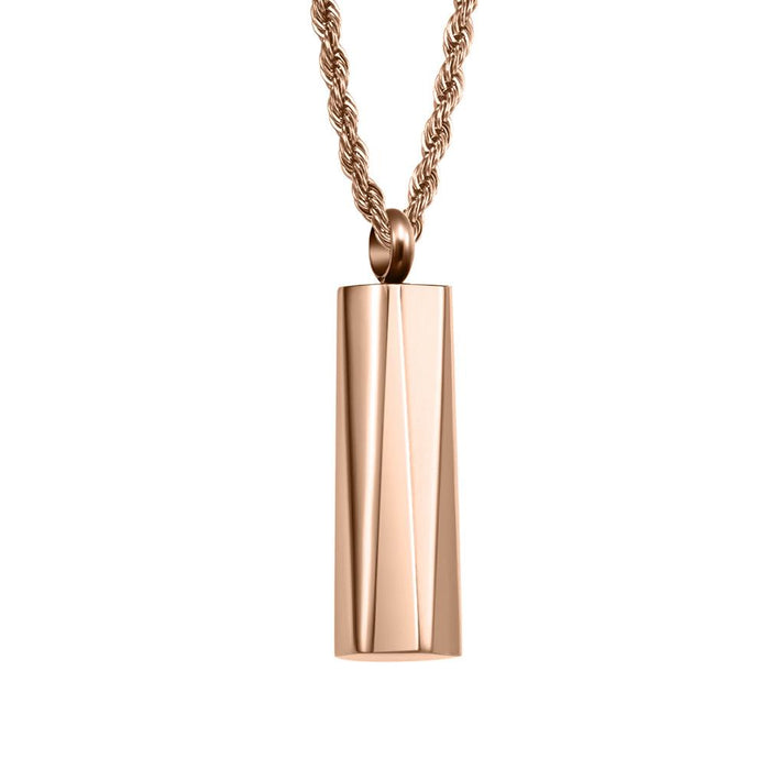 Men's Simple Stainless Steel Cylindrical Pendant Necklace