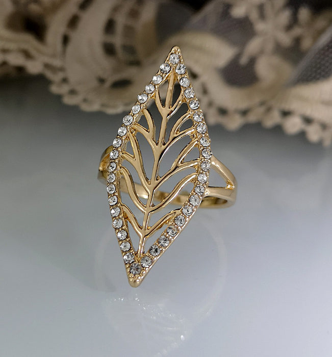 Bohemian Creative Hollowed Out Leaf Personalized Ring