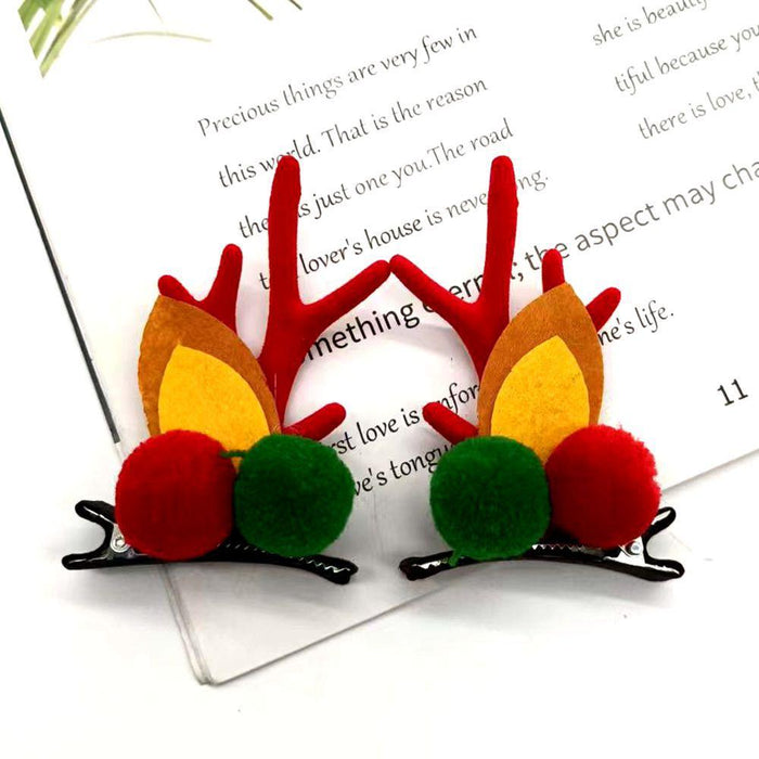 Christmas Antler Hairpin Elk Ear Bell Clip Cute Headwear
