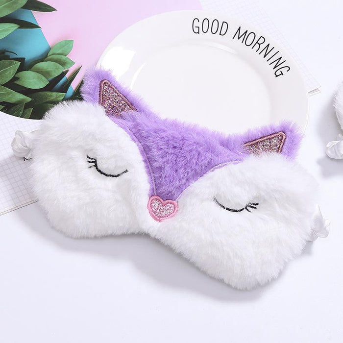 White Cloud Crown Fox Sleeping Shade Eye Mask