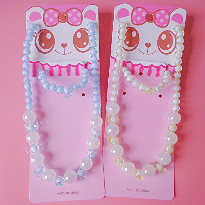 Children's bracelet necklace set cartoon color beads
