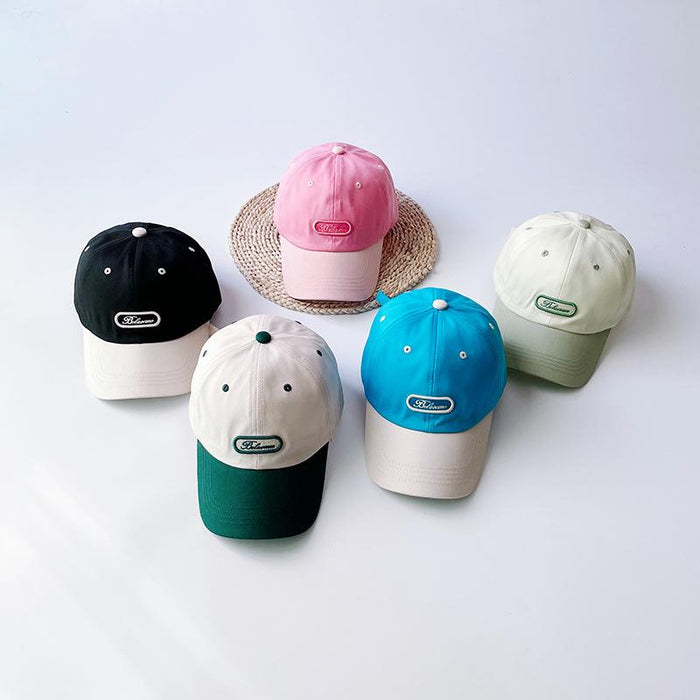 Fashion Color Block Simple Embroidered Children's Baseball Cap