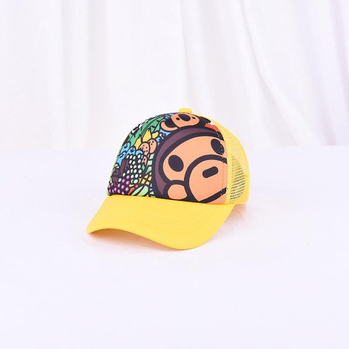 Children's Summer Outdoor Cute Cartoon Monkey Net Cap