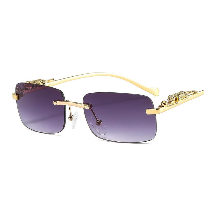 Cheetah frameless square Sunglasses