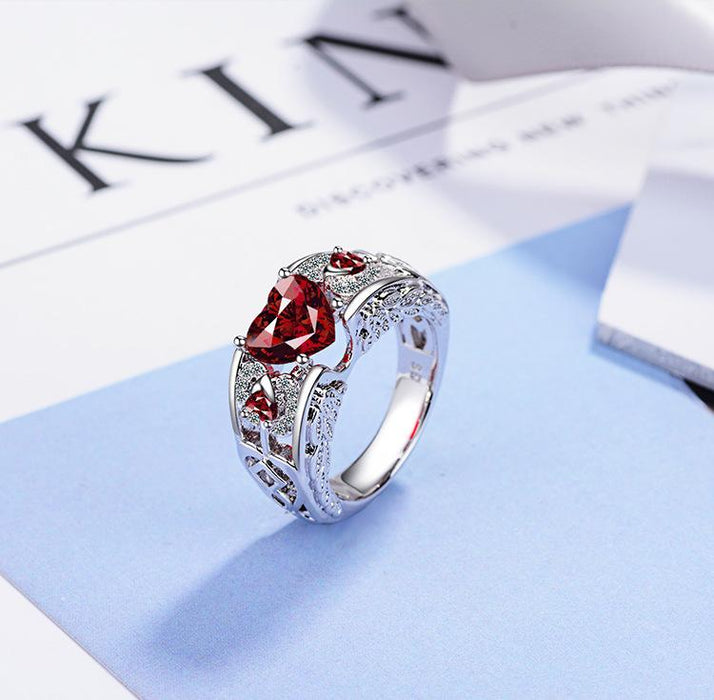 New Creative Red Love Opening Ring