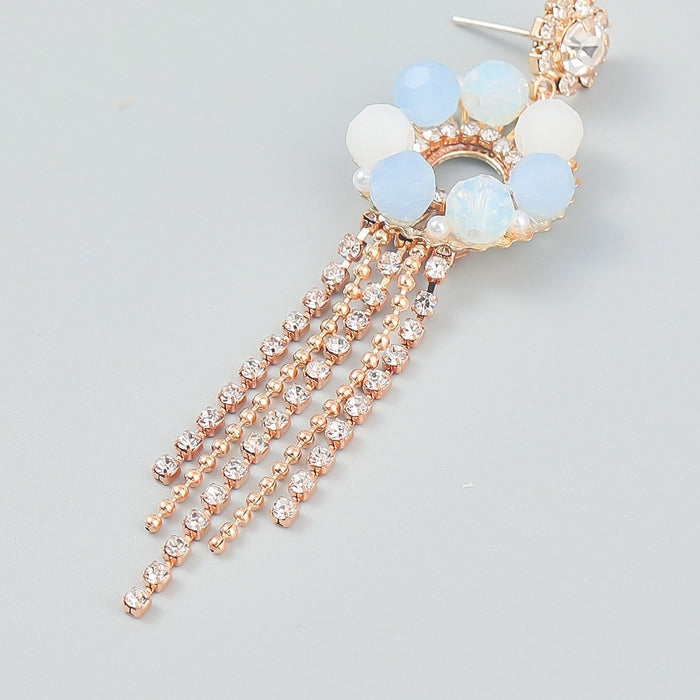 Boho Claw Chain Floral Alloy Earrings