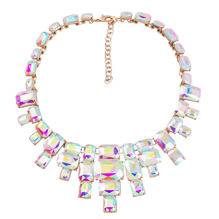 Women's Multicolor Rhinestone Alloy Clavicle Chain Necklace