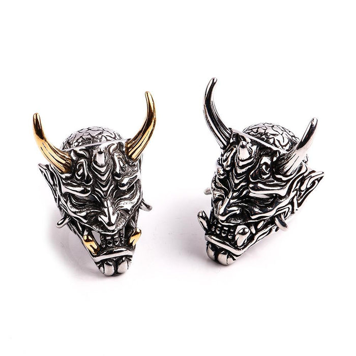 Vintage Gothic Mens Demon Anger Skull Rings