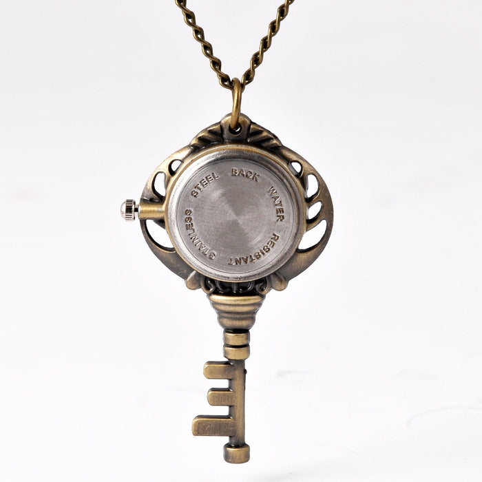 Bronze Pendant Key Shape Small Pocket Watch Ll3724