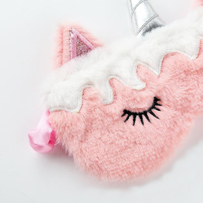 Cartoon Pink Gradient Colorful Unicorn Blindfold Eye Mask