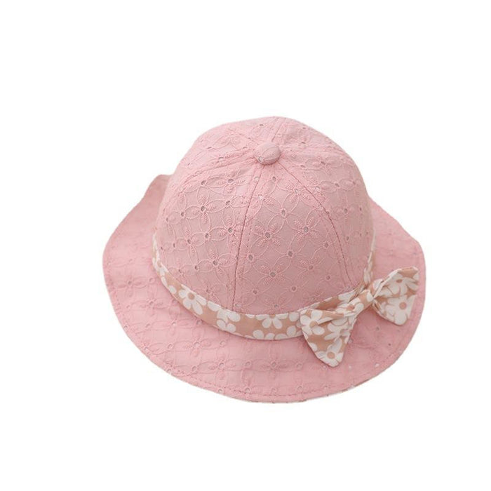 Summer Outdoor Windproof Shade Cute Bow Children's Fisherman Hat