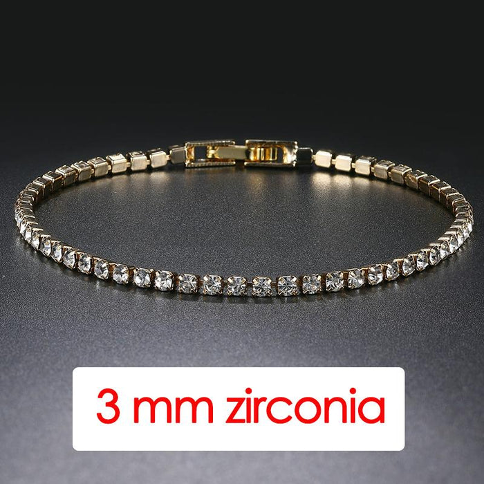 Hiphop Tennis Zirconia Mens Crystal Bracelet