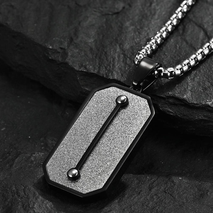 Creative Hexagonal Emery Stainless Steel Pendant Necklace