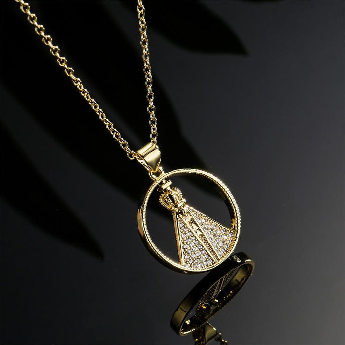 New Fashion Personalized Zircon Religious Necklace