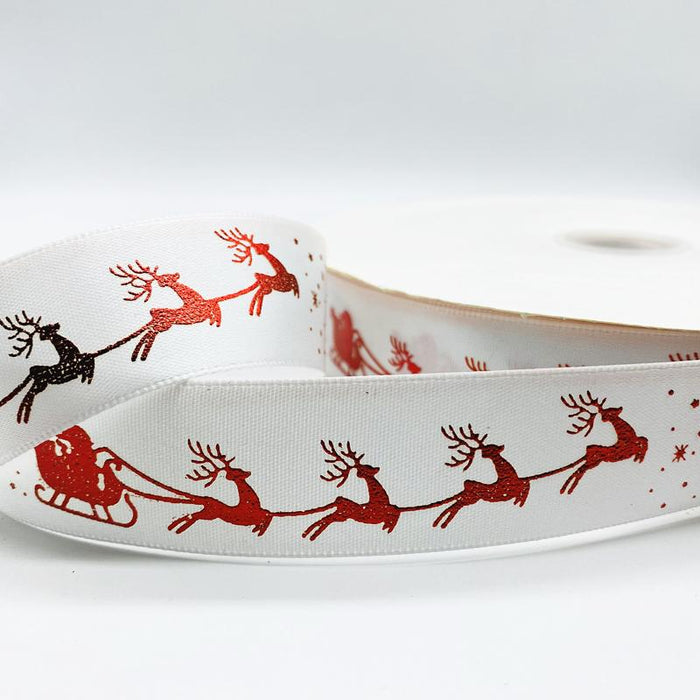 5yards 10mm 15mm 25mm Christmas Ribbon Printed