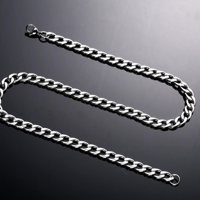 Titanium steel men's necklace woven water wave chain personalized fashion men's and women's Necklace