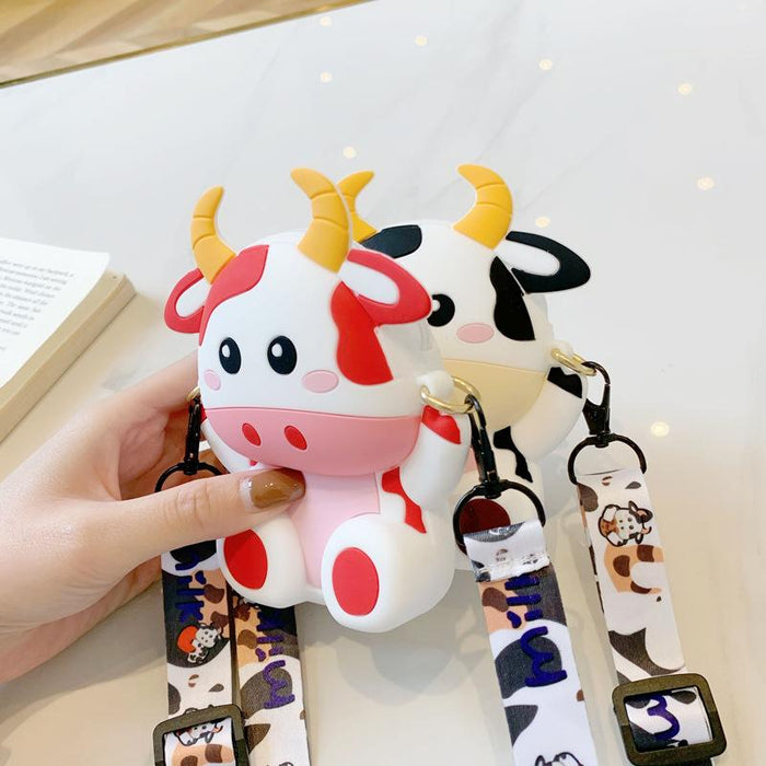 Cartoon Diagonal Bag Cow Backpack Silicone Coin Purse