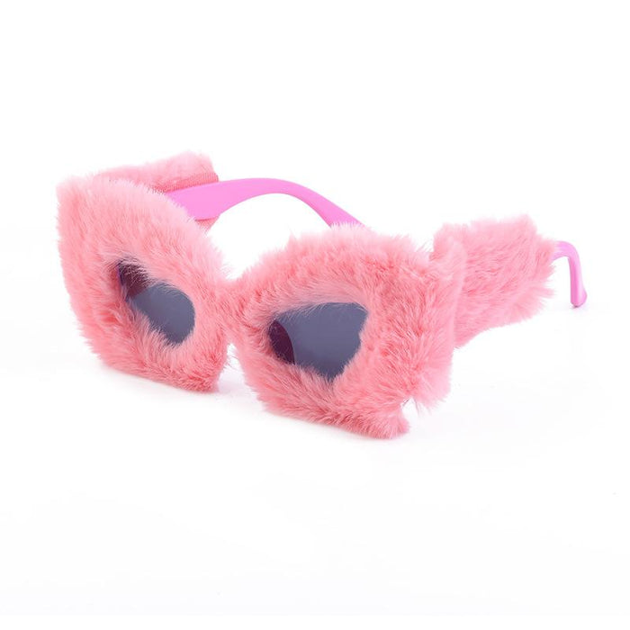 Plush Sunglasses Women's Fashion Cat's Eye Sunglasses