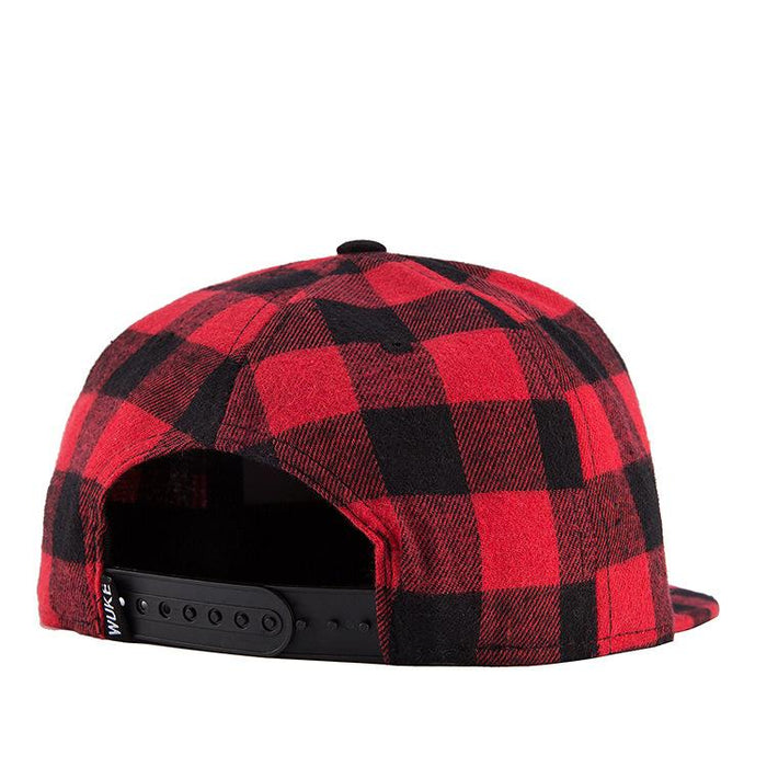 New Fashion Cotton Black Red Plaid Baseball Cap