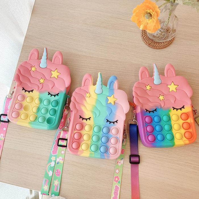 Silicone children's unzipping coin purse press toy