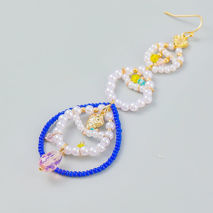 Summer Beach Getaway Layered Hand Braided Earrings