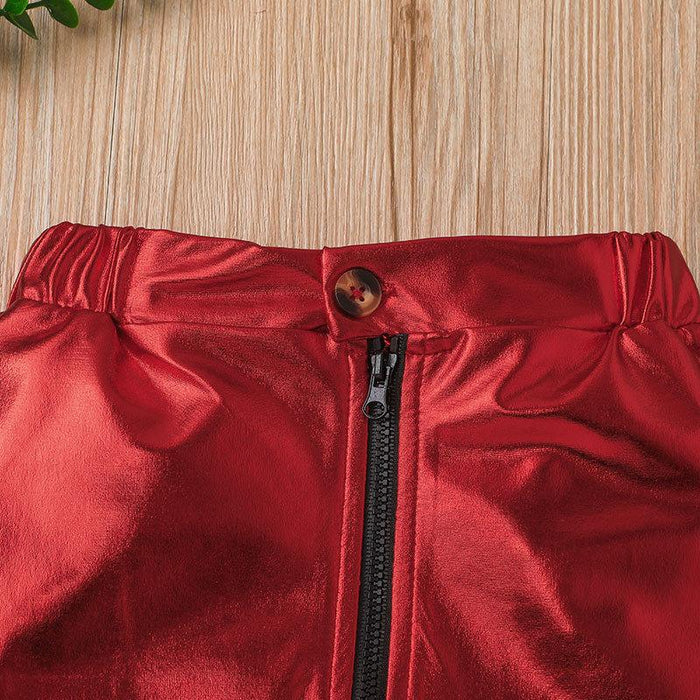 Summer Girls' Exotic Letter T-shirt Skirt Two Piece Set