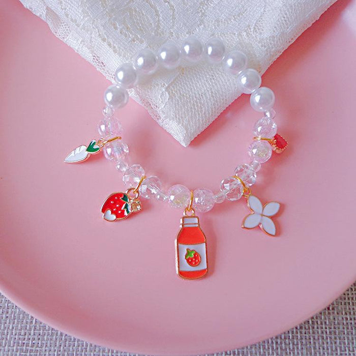 Colorful Children's Flash Bead Bracelet Beaded Cartoon Pendant