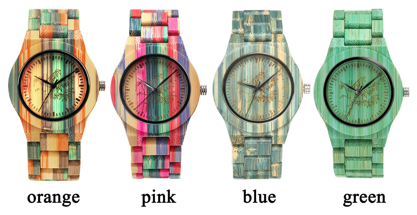 Bamboo Watch Leisure Color Bamboo Quartz Watch