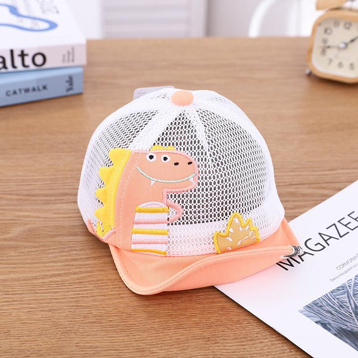 Children's Summer Outdoor Cute Dinosaur Print Mesh Cap