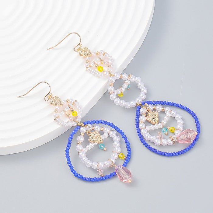 Summer Beach Getaway Layered Hand Braided Earrings