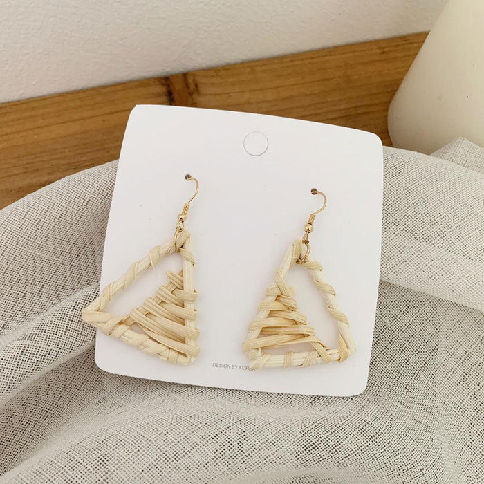 Bohemian Long Handmade Rattan Tassel Earrings